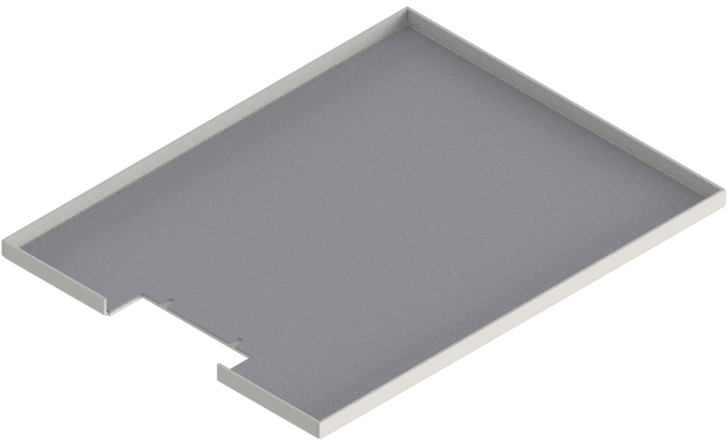 Produktbild UBK 401 155  -  Deckel für Bürstenauslass zu UBK 400 mit Kante geschlossen aus ALU 2.5mm, 15mm Vertiefung